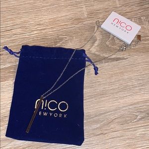 NICO NEW YORK SILVER BAR NECKACE *NWT*